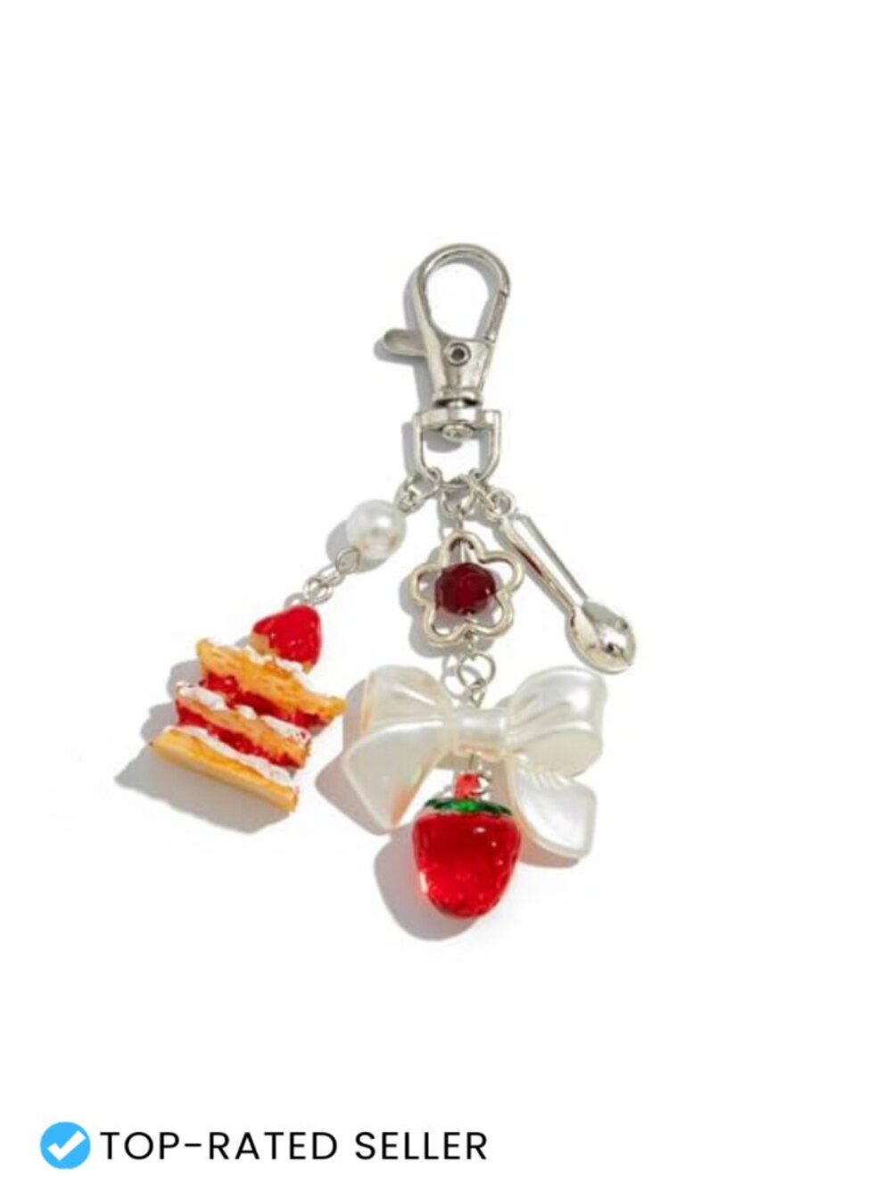 Gothic Cherry Bag Charm Keychain Punk Y2K Purse Accessory
